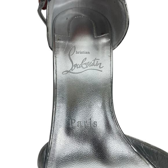 Christian Louboutin Sandaloo 130 Mirrored Platform Sandal Silve Size 38 - Picture 14 of 14